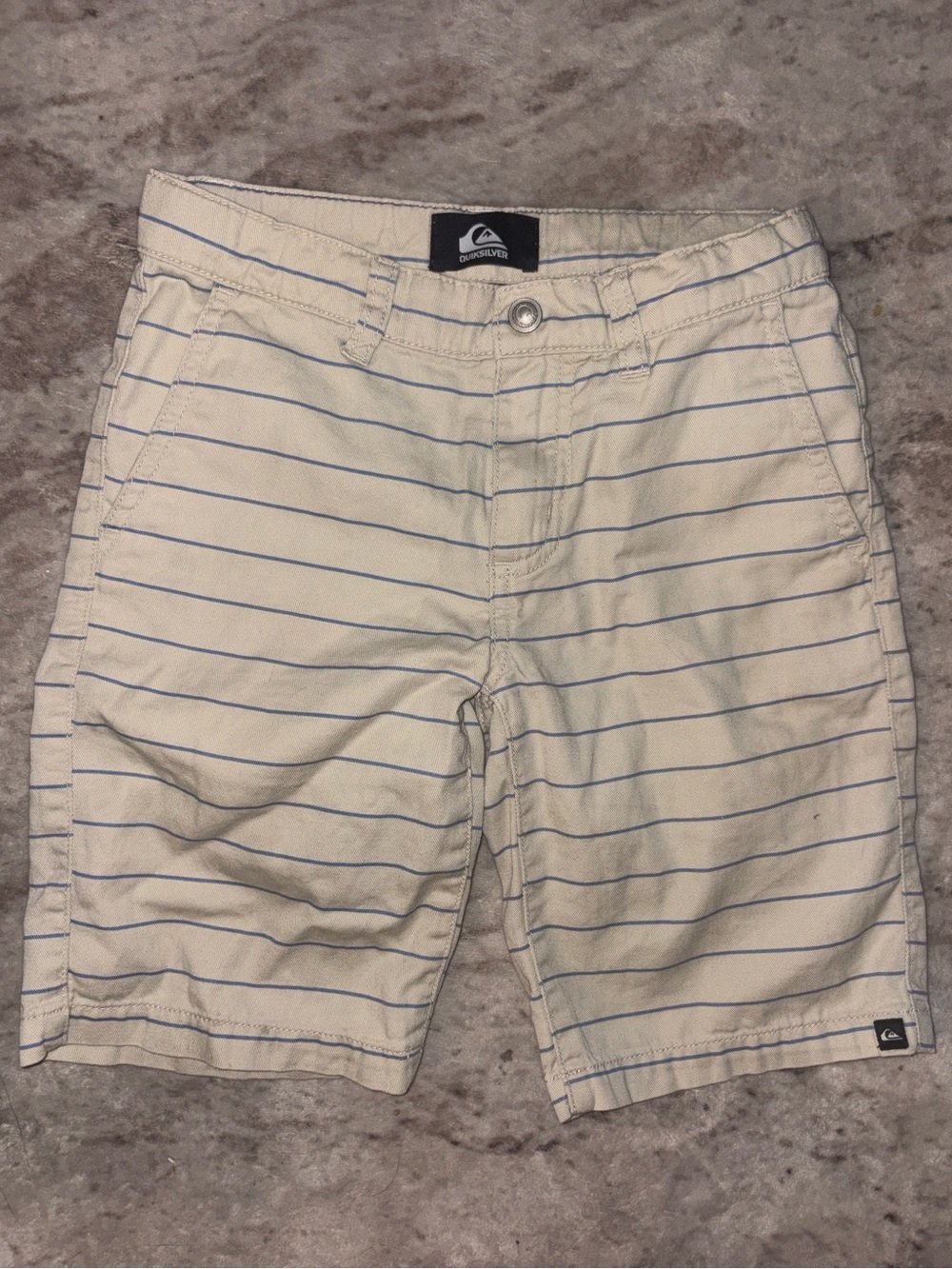 Boys Quiksilver Striped Khaki Shorts 🌵